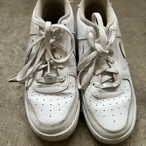 Classic White Nike Air Force 1s Athletic Sneakers